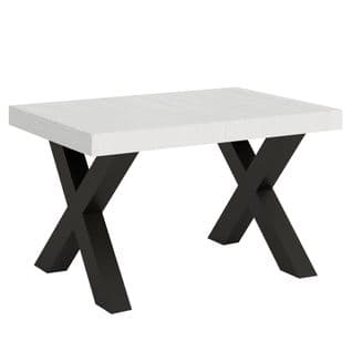 Table Extensible 90x130/234 Cm Traffic Frêne Blanc Cadre Anthracite