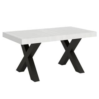 Table Extensible 90x160/264 Cm Traffic Frêne Blanc Cadre Anthracite