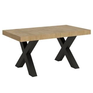 Table Extensible 90x160/264 Cm Traffic Chêne Nature Cadre Anthracite