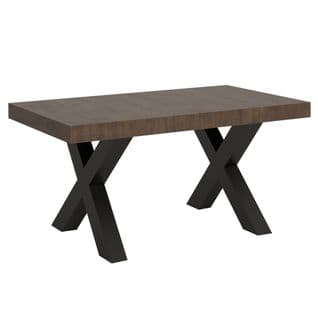 Table Extensible 90x160/264 Cm Traffic Noyer Cadre Anthracite