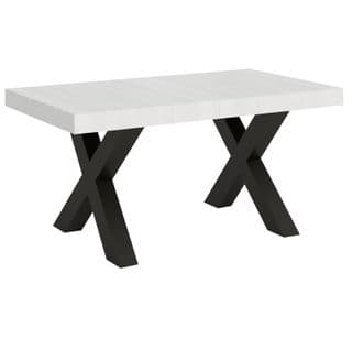 Table Extensible 90x160/420 Cm Traffic Frêne Blanc Cadre Anthracite
