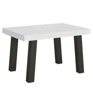 Table Extensible 90x130/234 Cm Bridge Frêne Blanc Cadre Anthracite