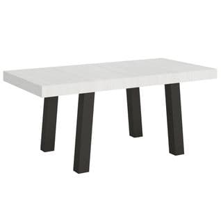 Table Extensible 90x180/284 Cm Bridge Frêne Blanc Cadre Anthracite