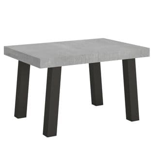 Table Extensible 90x130/390 Cm Bridge Ciment Cadre Anthracite