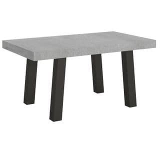 Table Extensible 90x160/420 Cm Bridge Ciment Cadre Anthracite