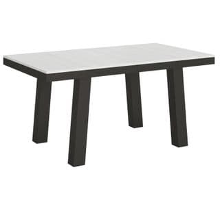 Table Extensible 90x160/264 Cm Bridge Evolution Frêne Blanc Cadre Anthracite