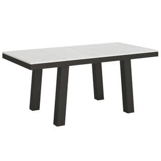 Table Extensible 90x180/284 Cm Bridge Evolution Frêne Blanc Cadre Anthracite