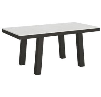 Table Extensible 90x180/440 Cm Bridge Evolution Frêne Blanc Cadre Anthracite