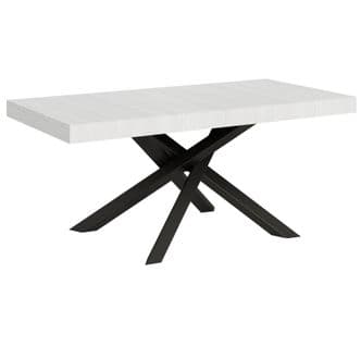 Table Extensible 90x180/284 Cm Volantis Frêne Blanc Cadre Anthracite