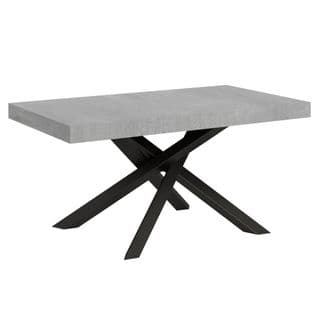 Table Extensible 90x160/420 Cm Volantis Ciment Cadre Anthracite
