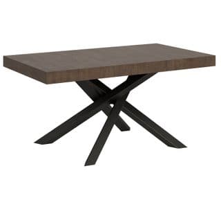 Table Extensible 90x160/420 Cm Volantis Noyer Cadre Anthracite