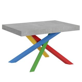 Table Extensible 90x130/234 Cm Volantis Ciment Cadre 4/b