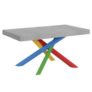 Table Extensible 90x160/264 Cm Volantis Ciment Cadre 4/b