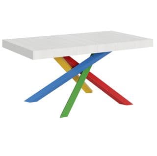 Table Extensible 90x160/420 Cm Volantis Frêne Blanc Cadre 4/b