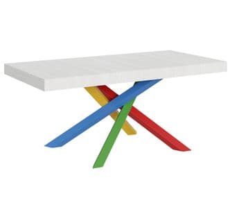 Table Extensible 90x180/440 Cm Volantis Frêne Blanc Cadre 4/b