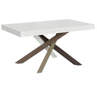 Table Extensible 90x160/264 Cm Volantis Frêne Blanc Cadre 4/c