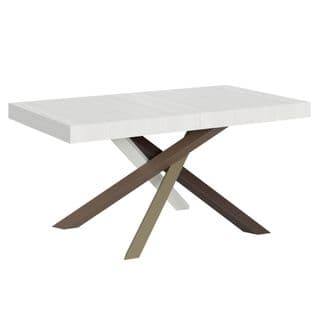 Table Extensible 90x160/420 Cm Volantis Frêne Blanc Cadre 4/c