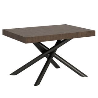 Table Extensible 90x130/234 Cm Famas Noyer Cadre Anthracite