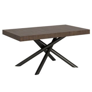 Table Extensible 90x160/264 Cm Famas Noyer Cadre Anthracite