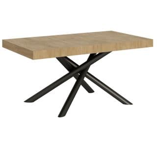 Table Extensible 90x160/420 Cm Famas Chêne Nature Cadre Anthracite