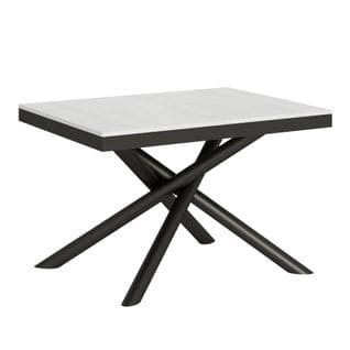 Table Extensible 90x120/224 Cm Famas Evolution Frêne Blanc Cadre Anthracite