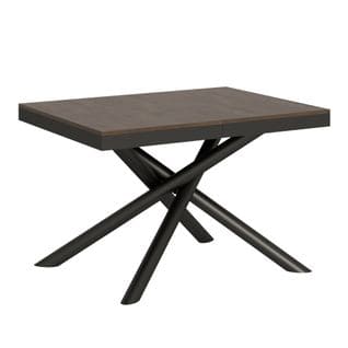 Table Extensible 90x120/224 Cm Famas Evolution Noyer Cadre Anthracite