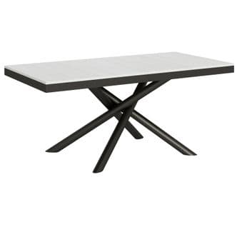 Table Extensible 90x180/284 Cm Famas Evolution Frêne Blanc Cadre Anthracite