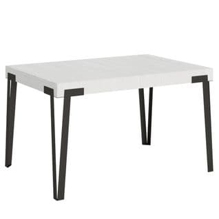 Table Extensible 90x130/234 Cm Rio Frêne Blanc Cadre Anthracite