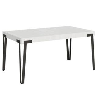 Table Extensible 90x160/264 Cm Rio Frêne Blanc Cadre Anthracite
