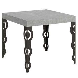 Table Extensible 90x90/246 Cm Karamay Ciment Cadre Anthracite