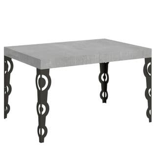 Table Extensible 90x130/390 Cm Karamay Ciment Cadre Anthracite