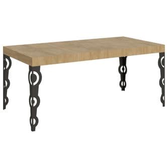 Table Extensible 90x180/440 Cm Karamay Chêne Nature Cadre Anthracite