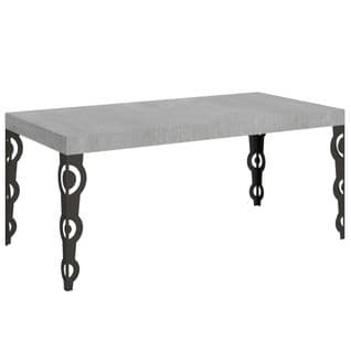 Table Extensible 90x180/440 Cm Karamay Ciment Cadre Anthracite