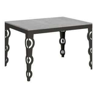 Table Extensible 90x120/224 Cm Karamay Evolution Ciment Cadre Anthracite