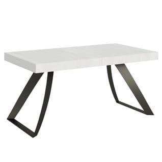 Table Extensible 90x160/264 Cm Proxy Frêne Blanc Cadre Anthracite