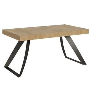 Table Extensible 90x160/264 Cm Proxy Chêne Nature Cadre Anthracite