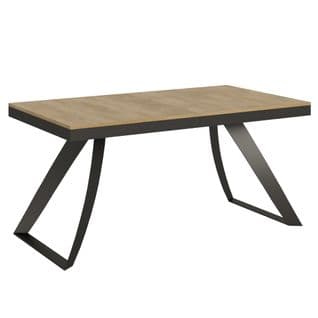 Table Extensible 90x160/420 Cm Proxy Evolution Chêne Nature Cadre Anthracite
