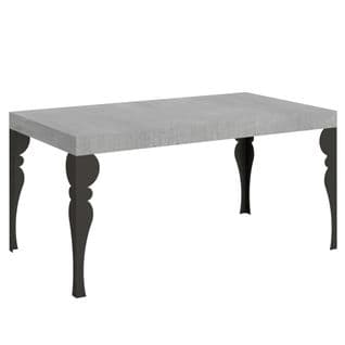 Table Extensible 90x160/264 Cm Paxon Ciment Cadre Anthracite