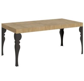 Table Extensible 90x180/284 Cm Paxon Chêne Nature Cadre Anthracite