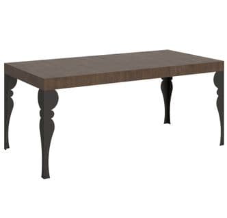 Table Extensible 90x180/440 Cm Paxon Noyer Cadre Anthracite