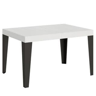 Table Extensible 90x130/234 Cm Flame Frêne Blanc Cadre Anthracite