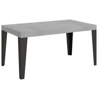 Table Extensible 90x160/420 Cm Flame Ciment Cadre Anthracite