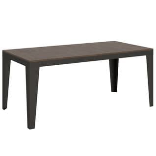 Table Extensible 90x180/440 Cm Flame Evolution Noyer Cadre Anthracite