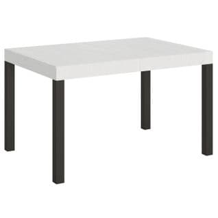 Table Extensible 90x130/234 Cm Everyday Frêne Blanc Cadre Anthracite