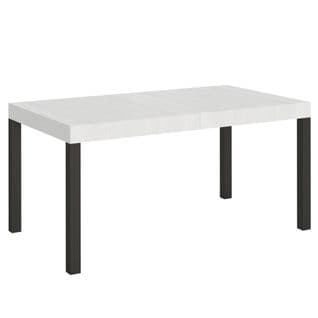 Table Extensible 90x160/264 Cm Everyday Frêne Blanc Cadre Anthracite