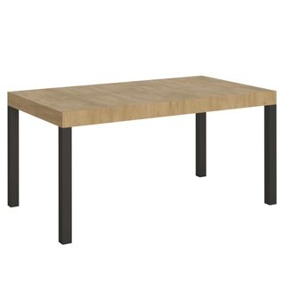 Table Extensible 90x160/264 Cm Everyday Chêne Nature Cadre Anthracite