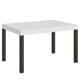 Table Extensible 90x130/390 Cm Everyday Frêne Blanc Cadre Anthracite