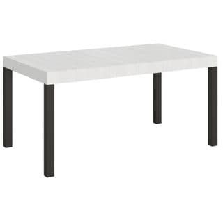 Table Extensible 90x160/420 Cm Everyday Frêne Blanc Cadre Anthracite