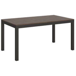 Table Extensible 90x160/264 Cm Everyday Evolution Noyer Cadre Anthracite