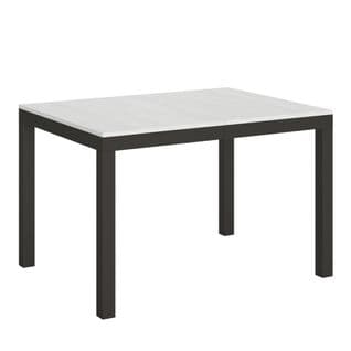 Table Extensible 90x120/380 Cm Everyday Evolution Frêne Blanc Cadre Anthracite